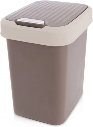 Plastový odpadkový koš 12 l hnědý s výklopným víkem