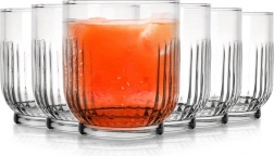 Sada sklenic 300 ml — 6 ks, čiré žebrované sklo