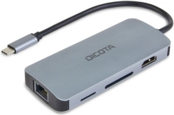 USB‑C 8v1 multi hub 4K s napájením PD 100 W DICOTA