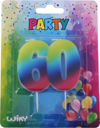 Narozeninová svíčka číslo 60 duhová
