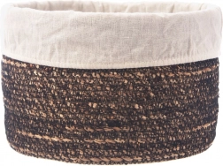 Ručně pletený koš na ukládání s vyjímatelnou látkovou vložkou 20 × 13 cm