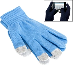 Dotykové rukavice modré s norským vzorem