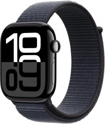 Apple Watch Series 10 GPS, hliníkové pouzdro 46 mm v onyxové barvě s inkoustovým sportovním páskem