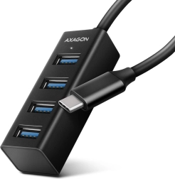 Axagon HUE-M1C mini kovový usb-c hub 4× usb-a (usb 3.2 gen 1), kabel 20 cm