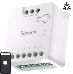 Chytrý Wi‑Fi spínač SONOFF MINI‑D s podporou MATTER (AC/DC 12–48 V, bezpotenciálový)