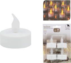 Sada LED čajových svíček s časovačem, bílá, průměr 3,5 cm (4 ks)
