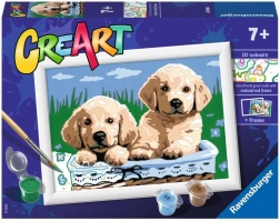 malování podle čísel roztomilá štěňata 18 × 13 cm – RAVENSBURGER CreArt
