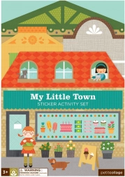 Petit Collage znovupoužitelné samolepky se scénou Moje malé město