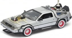 Kovový model auta DeLorean z filmu Návrat do budoucnosti III v měřítku 1:24