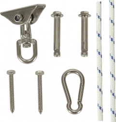 Stropní držák na houpací sítě a houpačky z nerezové oceli