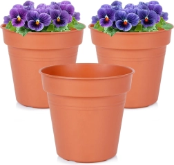 Plastový zahradní květináč kulatý 15 cm, sada 3 ks