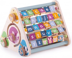 Bigjigs Toys aktivní trojúhelník ze dřeva se zvířátky