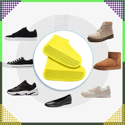 Voděodolné silikonové návleky na boty, protiskluzové, velikost M, žluté