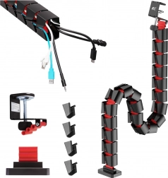 Organizer kabelů černo červený 1345mm Nano RS