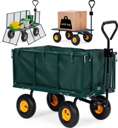 Zahradní transportní vozík MultiGarden s otevíracími bočnicemi a velkými nafukovacími koly