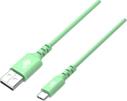Silikonový USB–USB‑C kabel 1 m, zelený, rychlé nabíjení