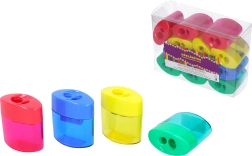 Ořezávátko na dvě tužky s průhledným zásobníkem