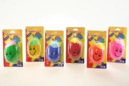 Antistresový míček s obličejem a vlásky 8 × 5 cm