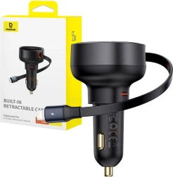 Nabíječka do auta Baseus Enjoyment Pro s Lightning a USB-C kabelem, 55W