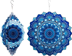 Závěsná 3D mandala – větrný spinner 12" pro zahradu a interiér