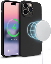 Magnetické silikonové pouzdro pro iPhone 14 Pro Max s MagSafe, černé