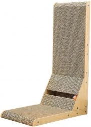 Rohové škrabadlo pro kočky s hračkou