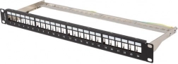 Patch panel 24 portů 1U 19" FTP pro moduly Keystone černý
