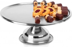 Nerezový dortový podnos na nožce 33 cm