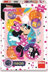 Svítící Neonové Puzzle Minnie a Balónky 100 XL dílků