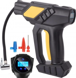 Bezdrátový přenosný kompresor na pneumatiky s digitálním manometrem