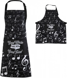 Zástěra v tubě s motivem not