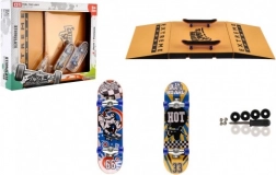 Prstový skateboard set s rampou a nářadím, 2 ks