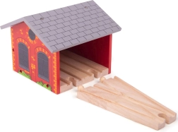 cihlové depo pro dva vláčky BIGJIGS RAIL
