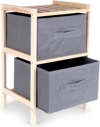 Dřevěná šedá skříňka se dvěma šuplíky 46 cm