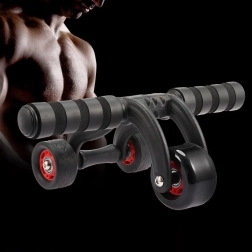 Posilovací kolečko na břicho s podložkou pod kolena, 4 kolečka