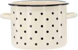 Smaltovaný hrnec 4,5 l, 20 cm, bílý s puntíky