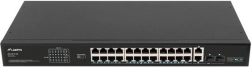 Switch PoE+ Lanberg RSFE-24P-2C-360 24portový fast ethernet, 2× combo gigabit, rack 19"