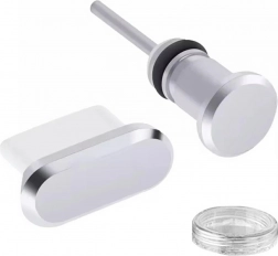 Sada prachových záslepek USB‑C a AUX, stříbrná
