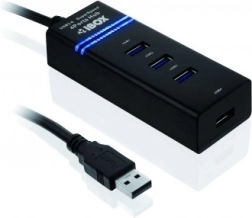 USB hub 3.0 IUH3FB, 4× USB 3.0, černý
