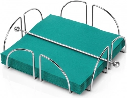 Ocelový stojan na ubrousky s přítlačnou tyčí 18 × 18 cm