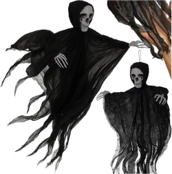 Závěsná černá kostra RUHHY 70 cm – halloweenská dekorace