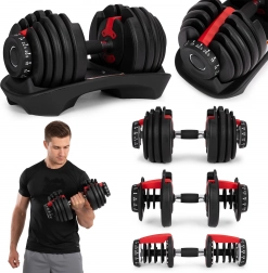 Nastavitelná jednoruční činka 2,5–24 kg se stojanem ModernHome