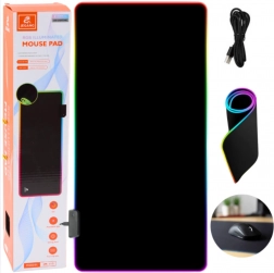 Herní podložka pod myš a klávesnici s RGB LED podsvícením 90 × 40 cm