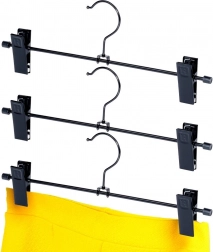 Kovové černé ramínko s klipsy – sada 3 ks