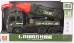 Vojenské auto s raketou na baterie