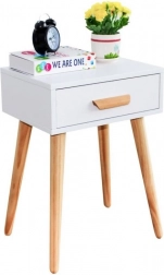 noční stolek nebo konferenční stolek z borového dřeva modernhome, bílý