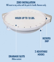 Otočná rohová police s háčky