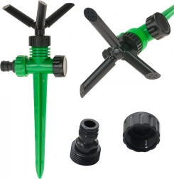 Zahradní rotační zavlažovač 360° se 3 rameny a zemním hrotem