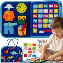 Kruzzel senzorická manipulační knížka montessori modrá - 1 kus
