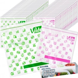 Sáčky se zipem na potraviny 20,5 × 21 cm a 24 × 29 cm, 40 ks